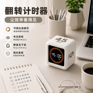 Visual Timer for Learning Gravity Sensing Magic Cube Flipping, Fitness Time Management Mini Timer