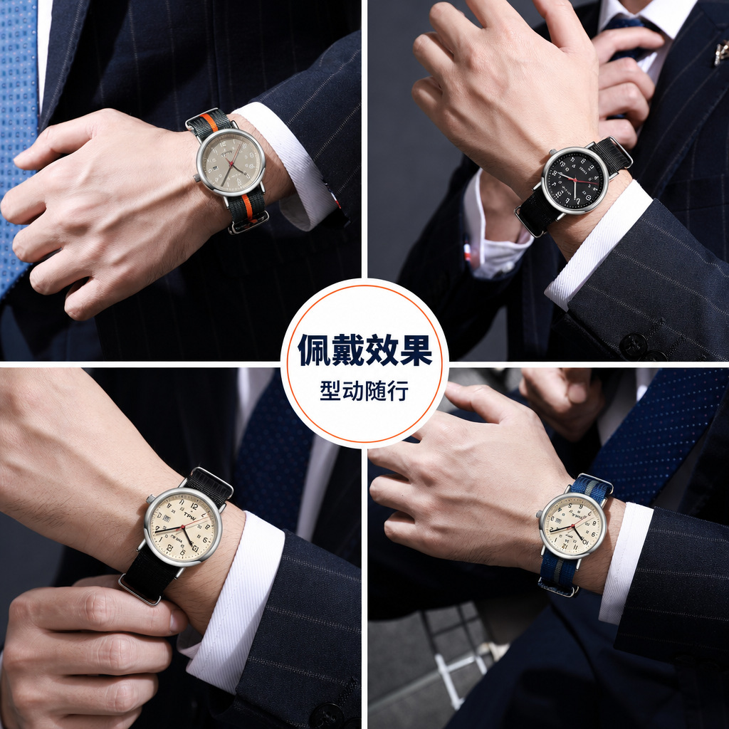 Fashion simple canvas calendar waterproof sports men's watch military watch student casual nylon quartz watch manufacturers wholesale - Image 5