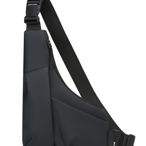 Cross-Border New Triangle Bag Casual Men's Leather Film Large-Capacity Crossbody Bag Fashionable Outdoor Water-Repellent Shoulder Bag