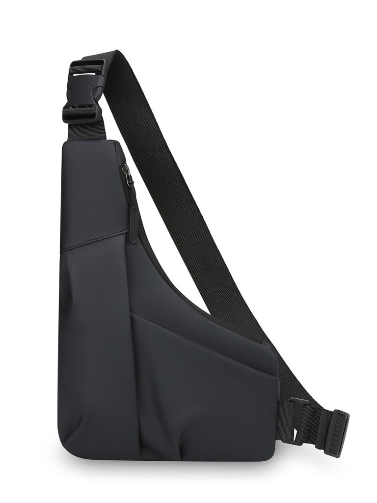 Cross-Border New Triangle Bag Casual Men's Leather Film Large-Capacity Crossbody Bag Fashionable Outdoor Water-Repellent Shoulder Bag