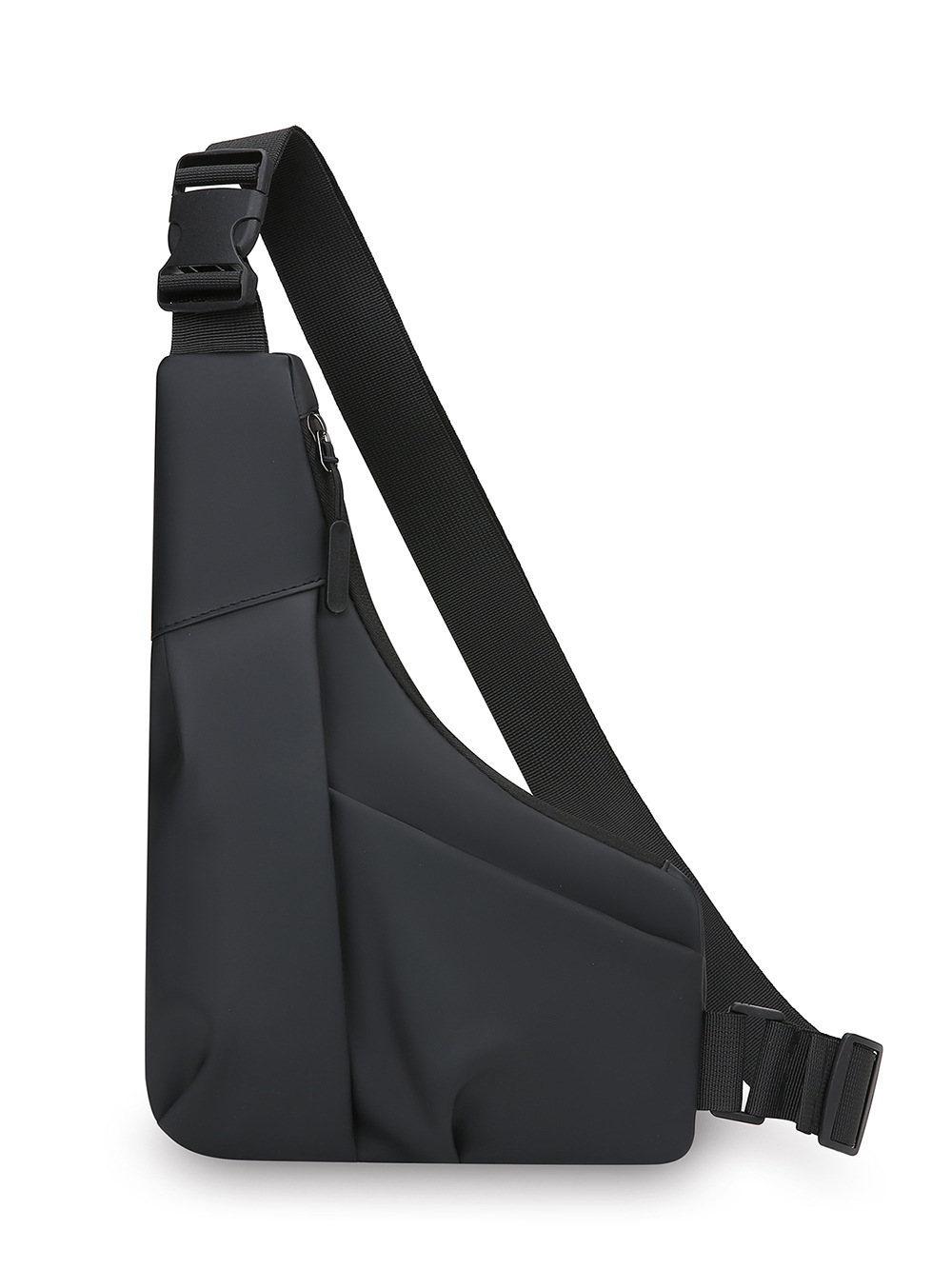Cross-Border New Triangle Bag Casual Men's Leather Film Large-Capacity Crossbody Bag Fashionable Outdoor Water-Repellent Shoulder Bag