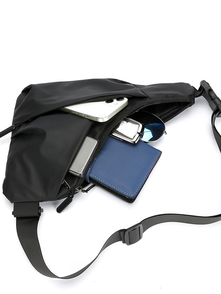 Cross-Border New Triangle Bag Casual Men's Leather Film Large-Capacity Crossbody Bag Fashionable Outdoor Water-Repellent Shoulder Bag - Image 5